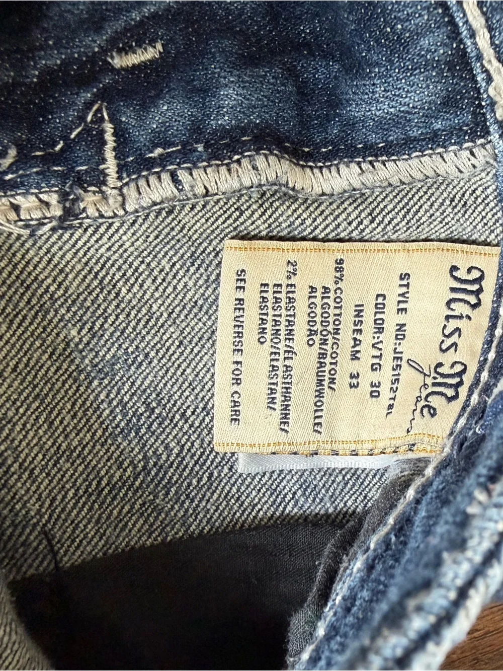 Miss Me Dark Blue Boot Cut Jeans with Embellished Back Pockets